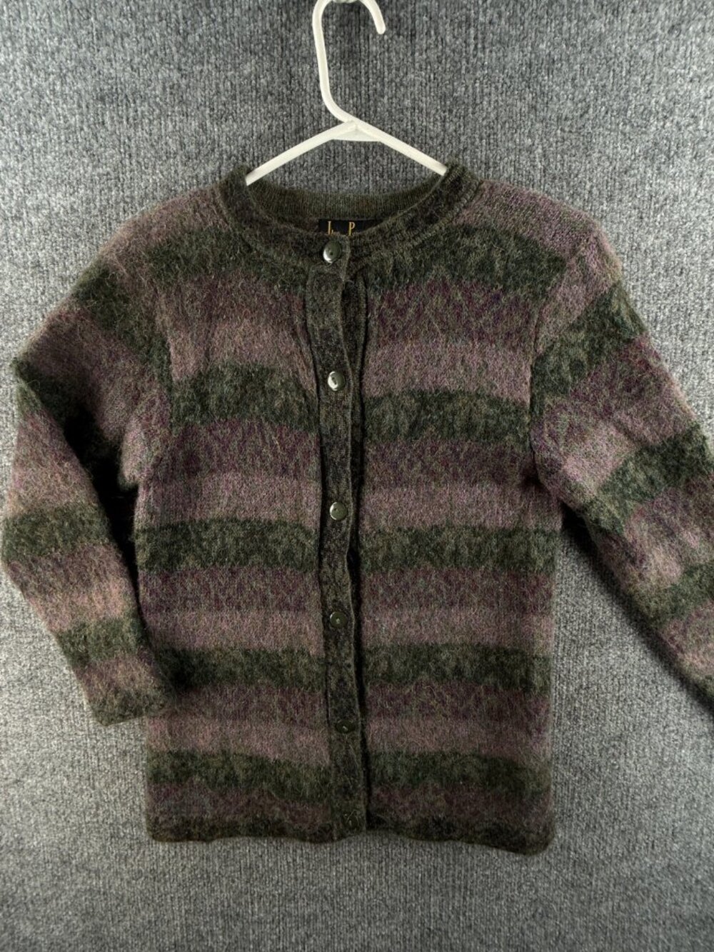 Leo Peressi All Alpaca Peru Made Sweater Knit Cardigan Striped Colorful Small
